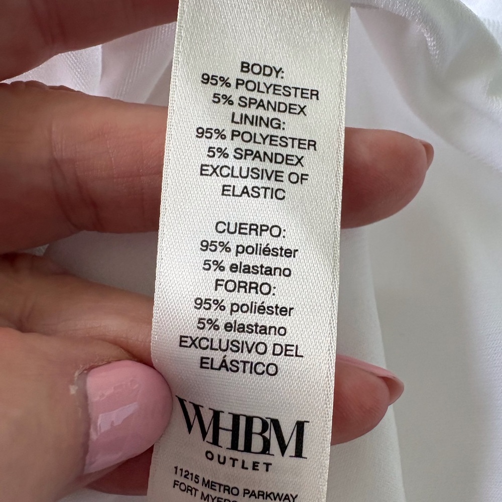 WHBM White Eyelet XL Sleeveless Dress NWT Keyhole Back V Neck Cruise Party Lined - Picture 13 of 16